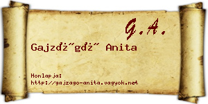 Gajzágó Anita névjegykártya